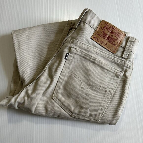 Vintage Levi’s Jeans 512 11 JR L Slim Fit Straight Leg Made In Usa Women’s Beige - Picture 1 of 16